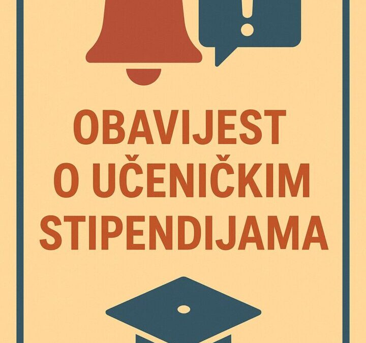 OBAVIJEST O POTPISIVANJU UGOVORA ZA UČENIČKE STIPENDIJE ZA DEFICITARNA ZANIMANJA