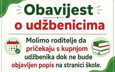 Obavijest o udžbenicima