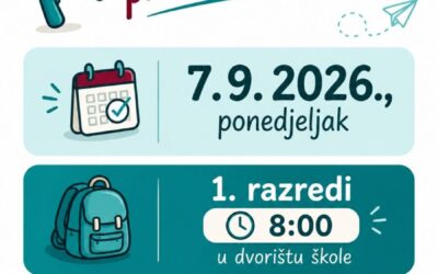 Obavijest za prvi nastavni dan