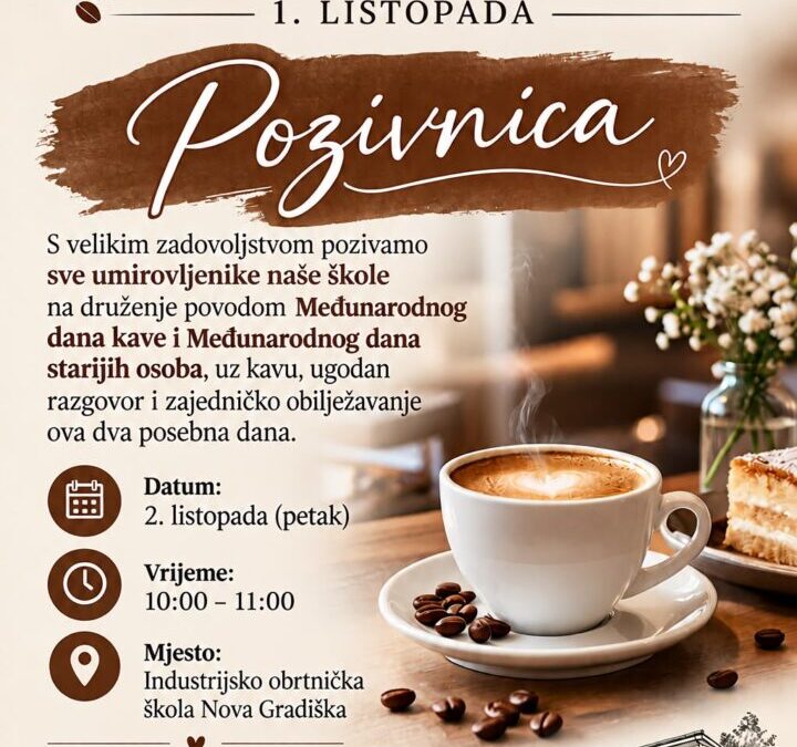 Pozivnica povodom Međunarodnog dana kave i Međunarodnog dana starijih osoba